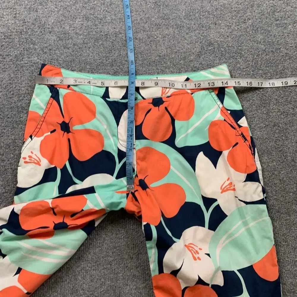 Tommy Bahama Shorts Womens 4 Multi Hawaiian Floral Cotton Blend Bermuda Pockets